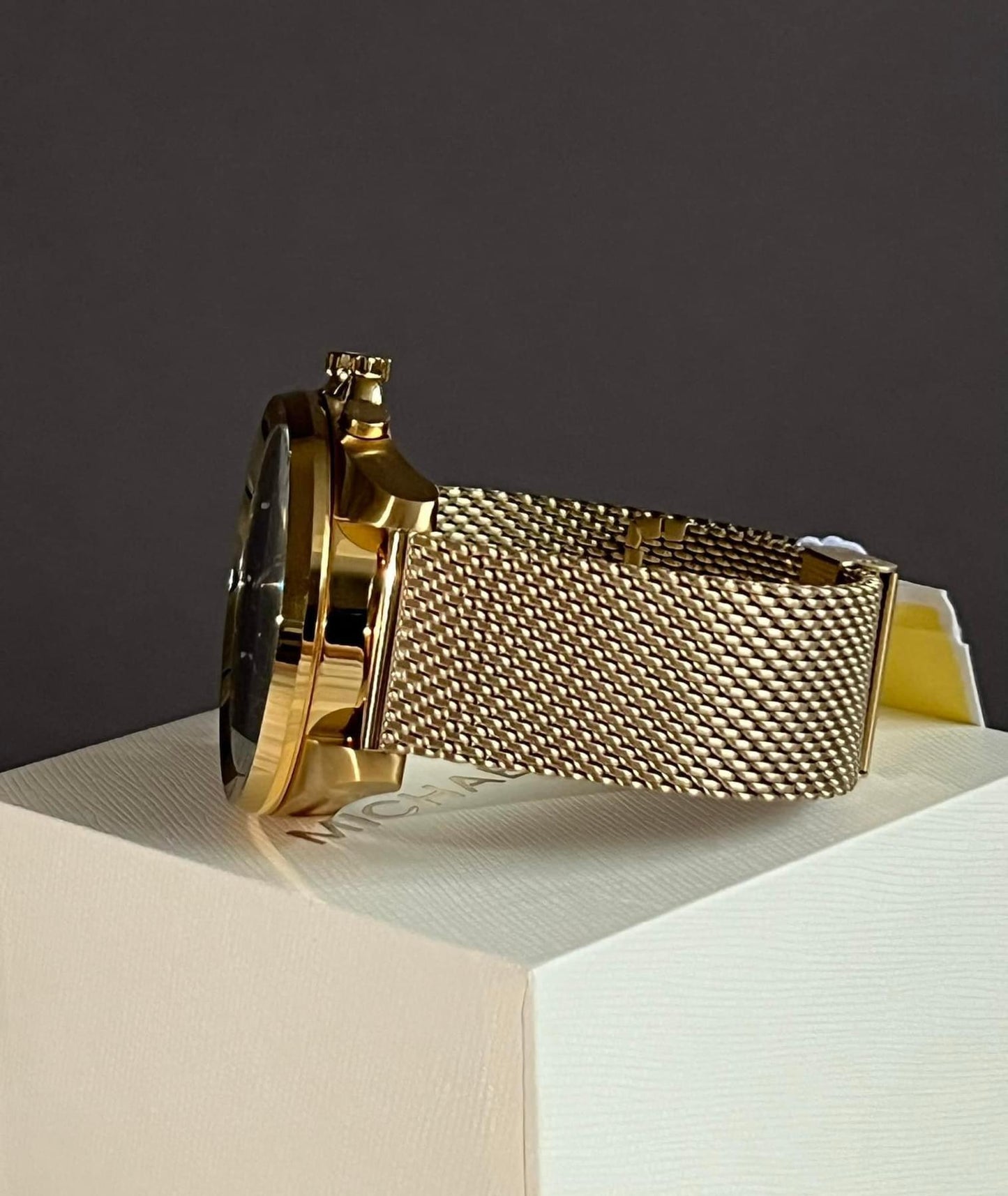 Michael Kors Men’s Oversized Brecken Gold-Tone Mesh Watch