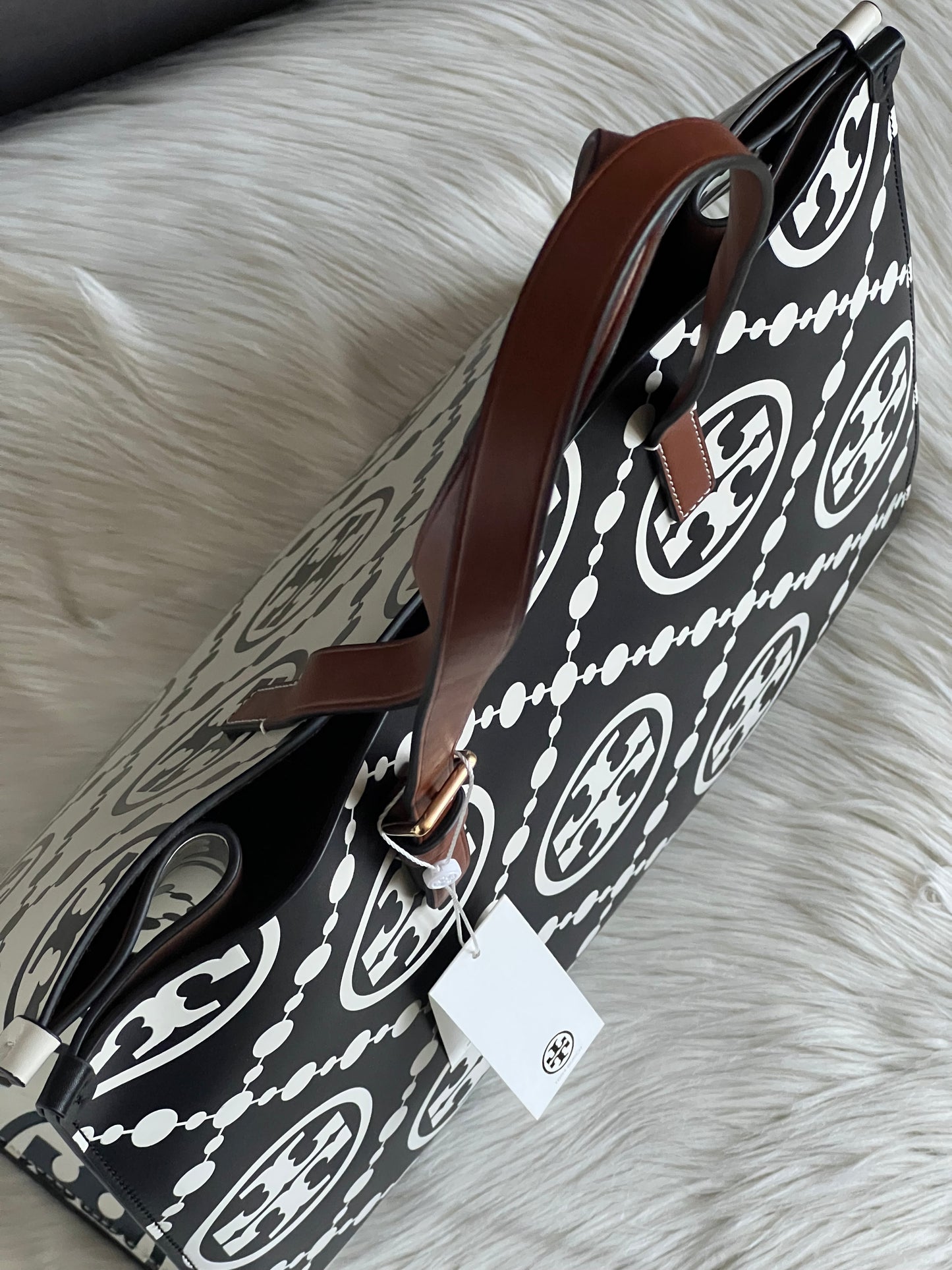 Tory Burch T Monogram Contrast Embossed Tote