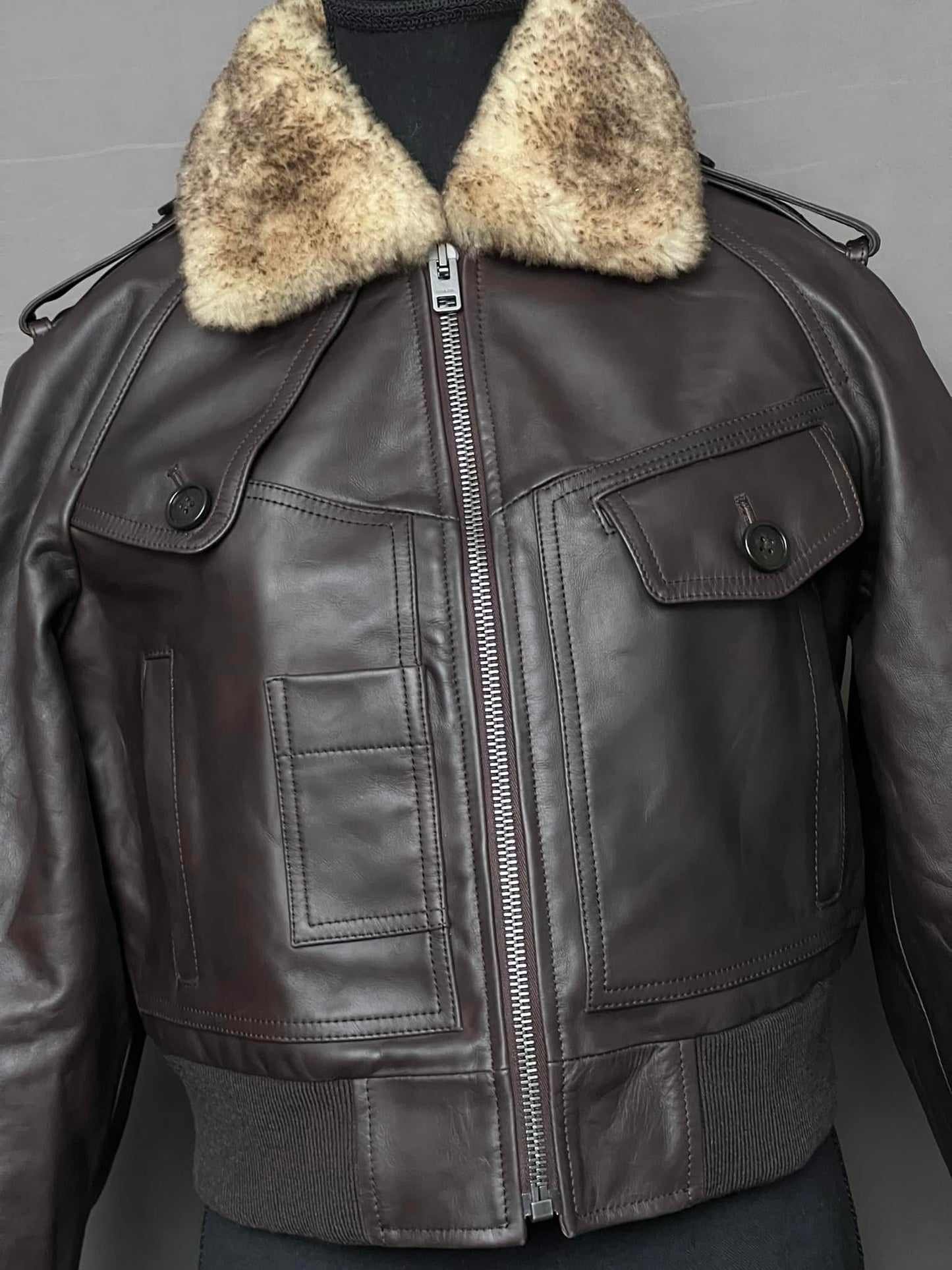 Coach Cropped Leather Jacket