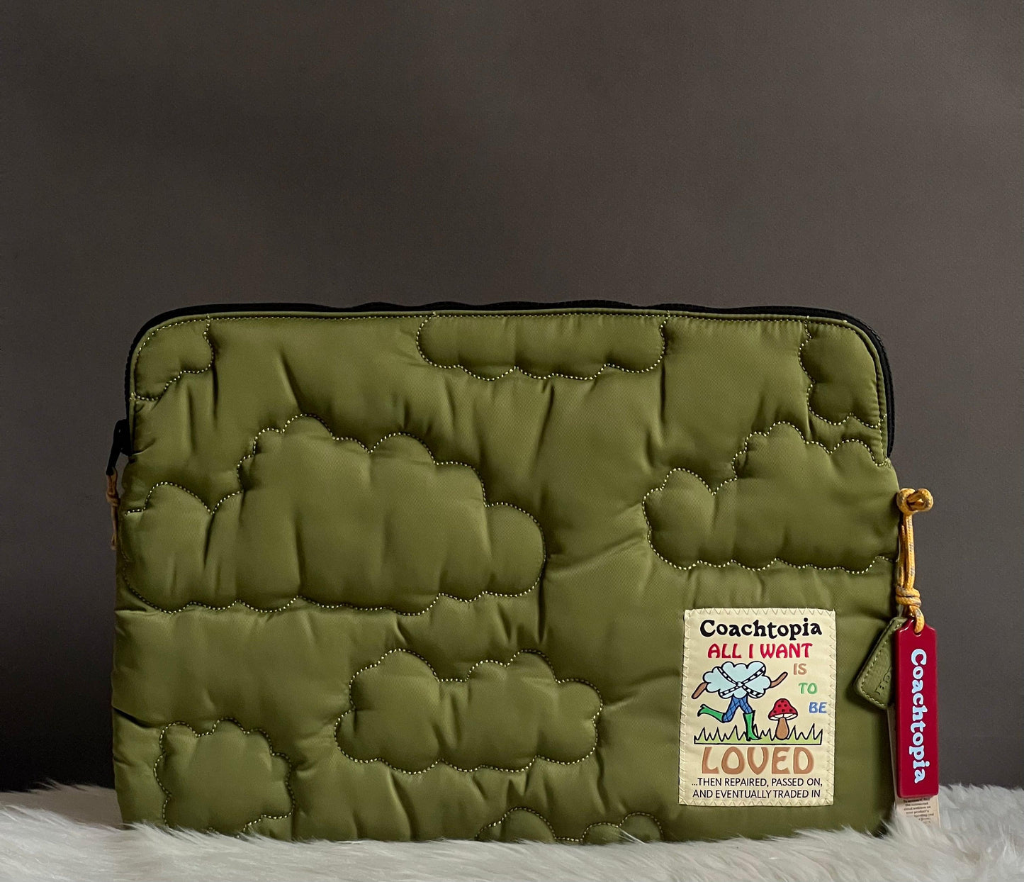 Coach Coachtopia Loop Quilted Cloud Laptop Sleeve