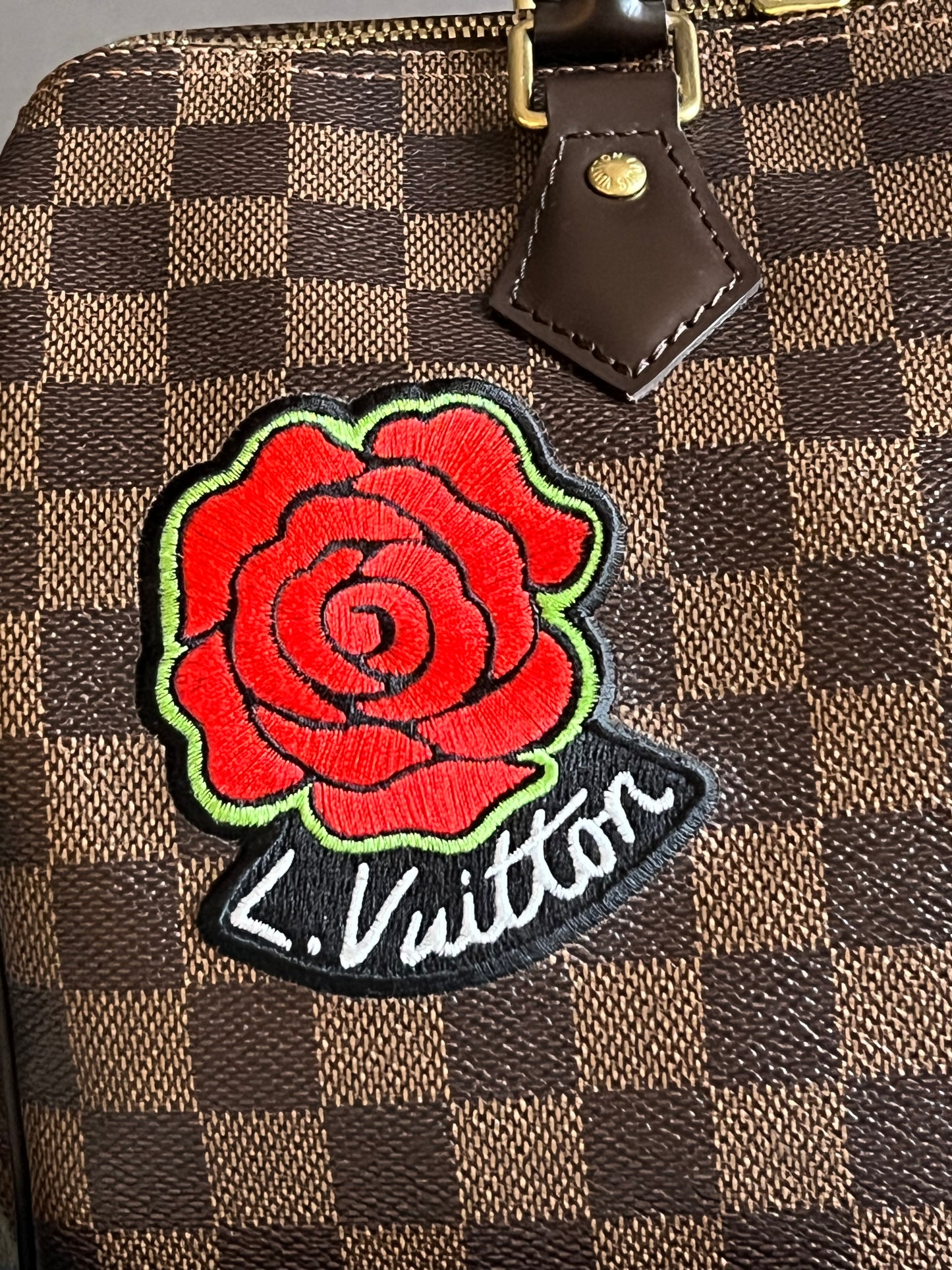 Louis Vuitton Damier Speedy 30 World Tour with Patches