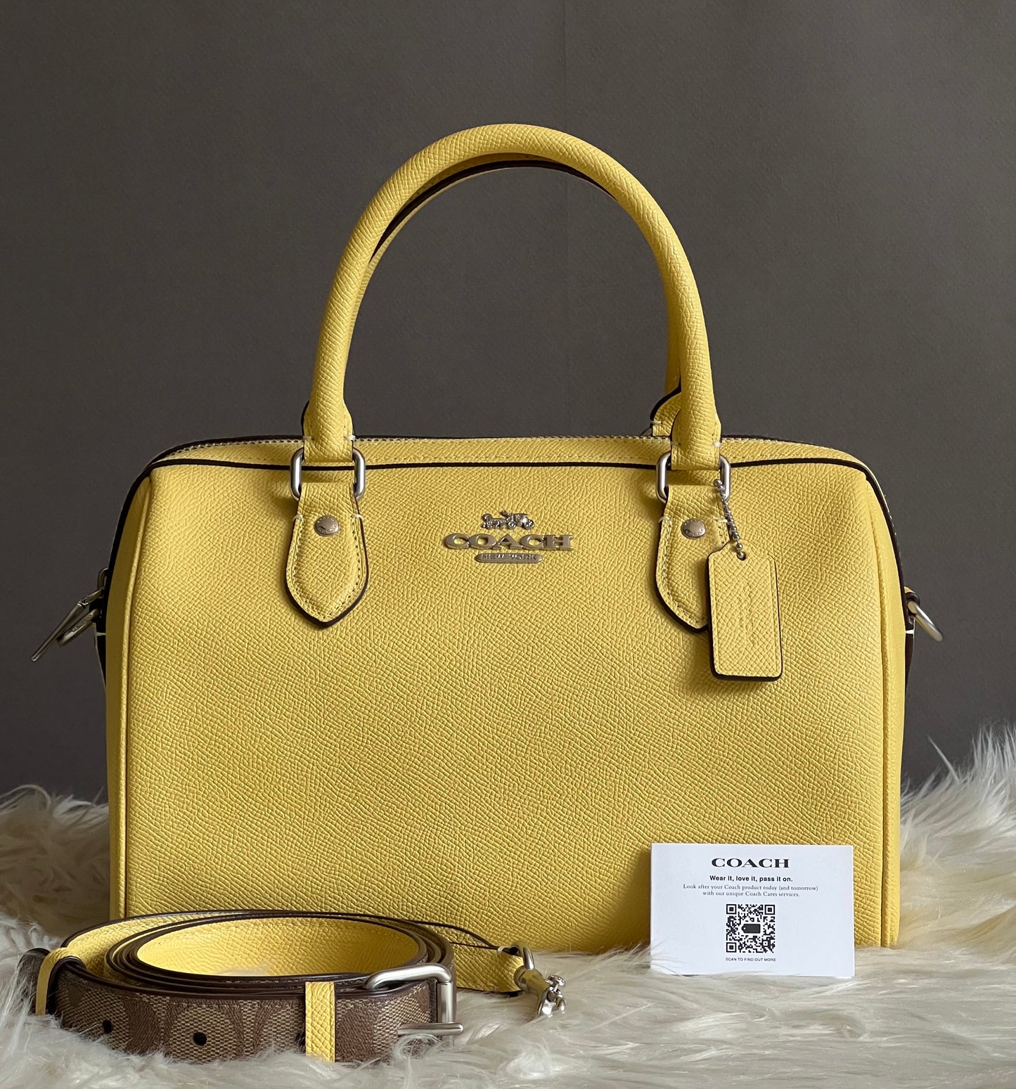 Coach Rowan Satchel with Signature Canvas Detail