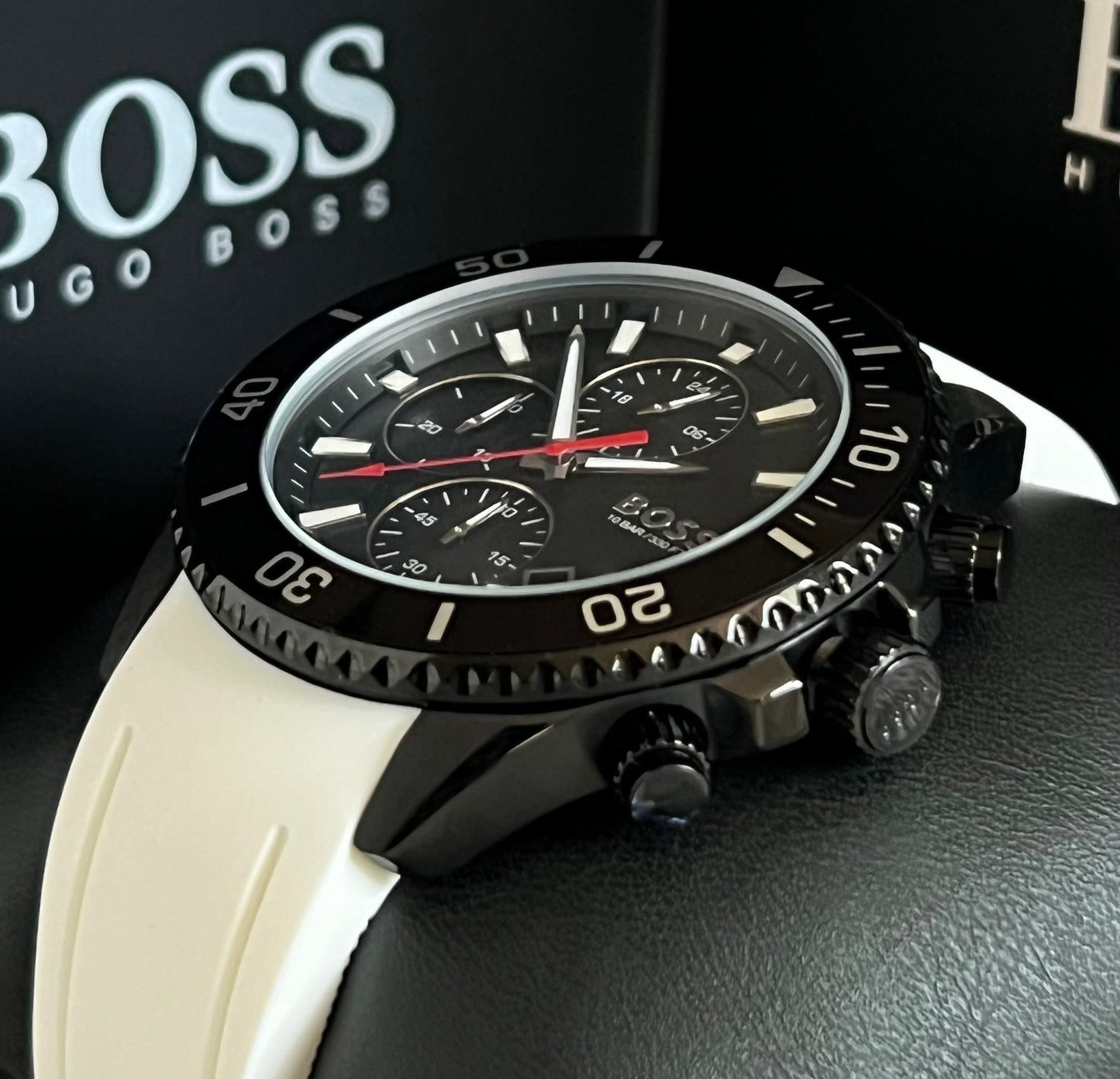 Hugo Boss Men’s Admiral Chronograph White Rubber Watch