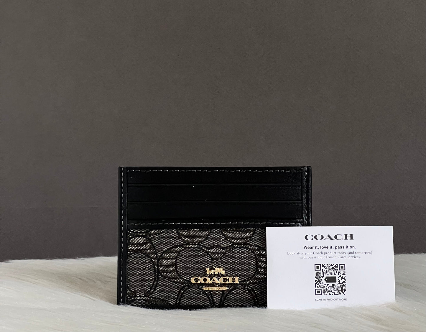 Coach Slim ID Card Case In Metallic Jacquard