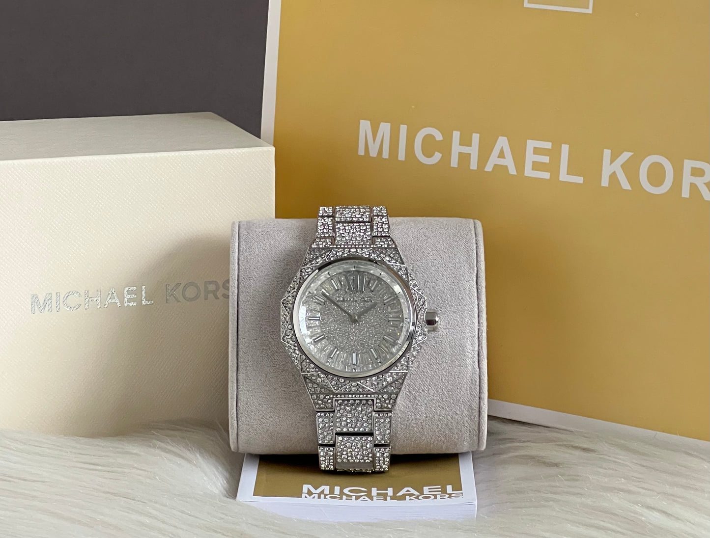 Micheal Kors Women’s Oversized Raquel Pavé Silver-Tone Watch
