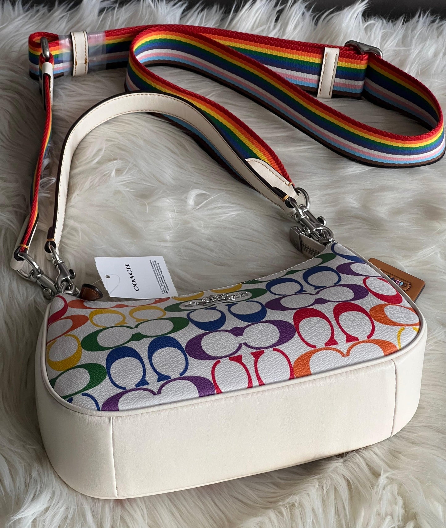 Coach Teri Shoulder Bag in Rainbow Signature Canvas