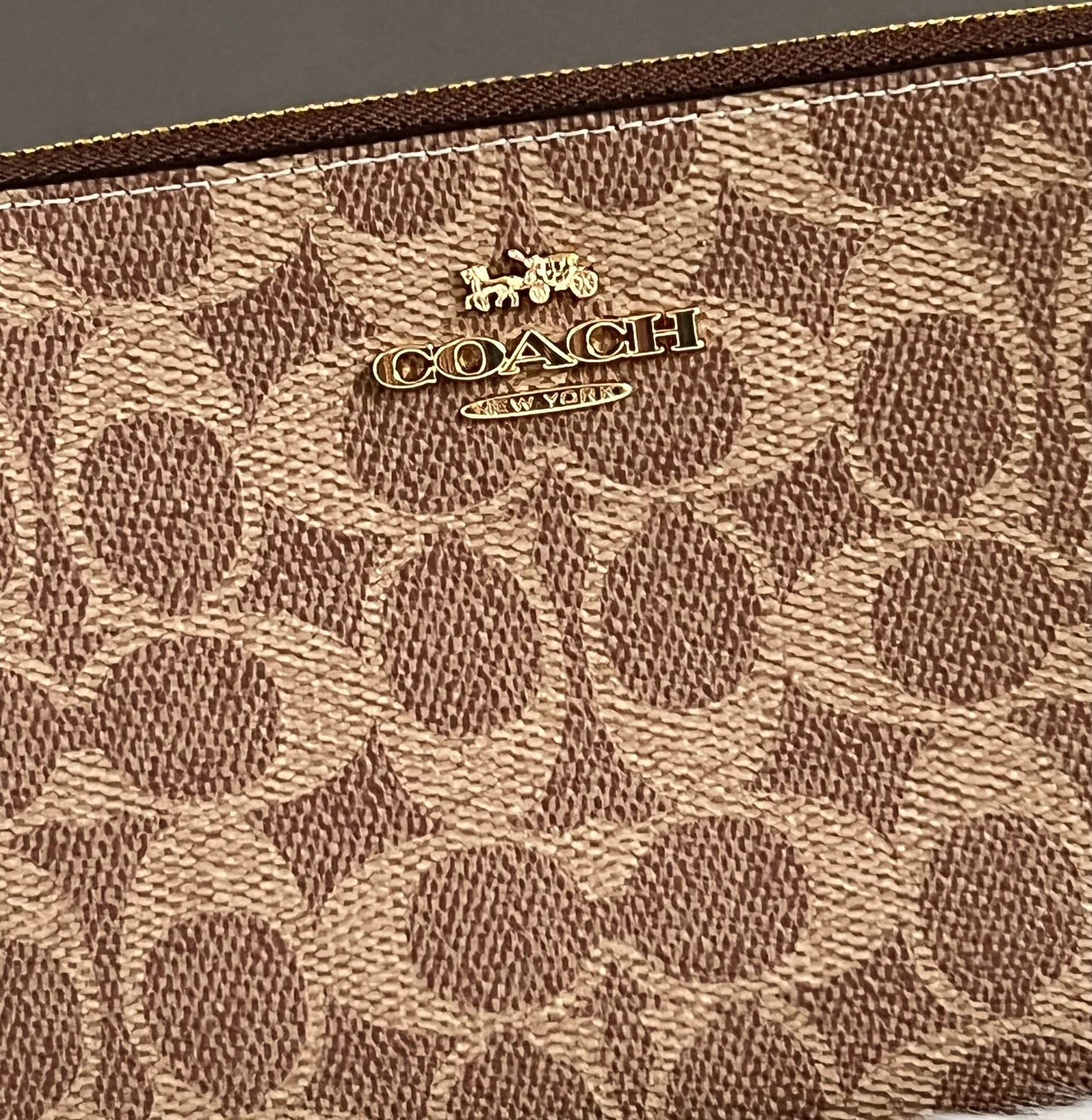 Coach Large Corner Zip Wristlet in Signature Canvas