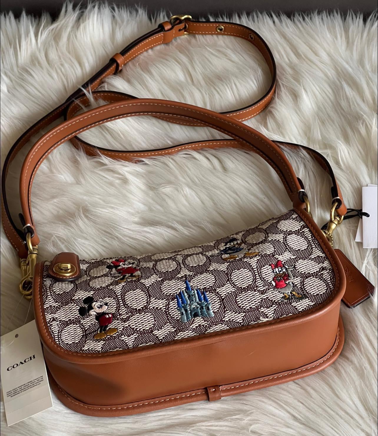 Coach X Disney Swinger Bag in Signature Textile Jacquard with Mickey Mouse and Friends Embroidery