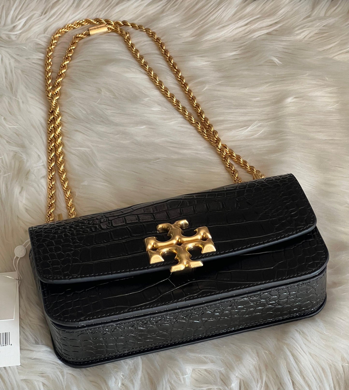 Tory Burch Eleanor Croc-Embossed Bag