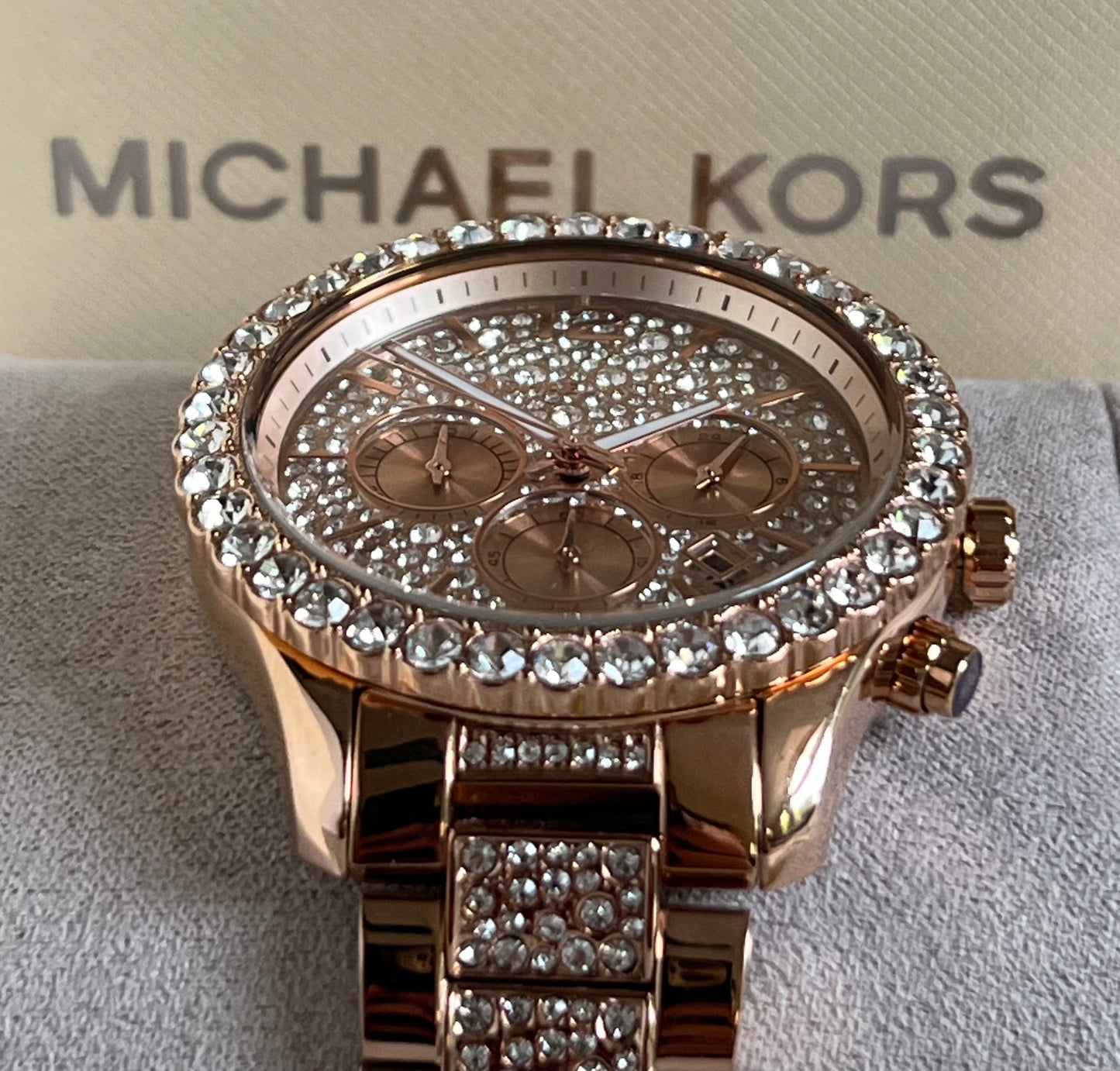 Michael Kors Women’s Layton Chronograph Rose Gold-Tone Watch