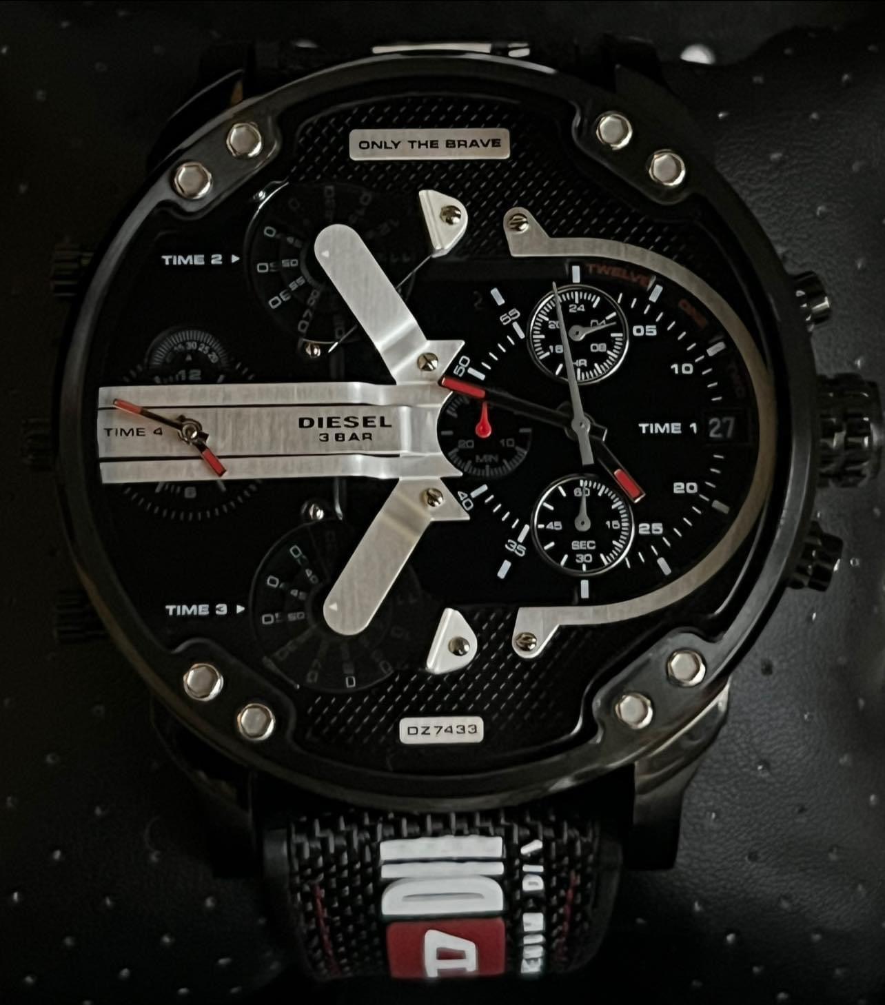 Diesel Men’s Mr. Daddy 2.0 Stainless Steel Quartz Watch with Nylon Strap