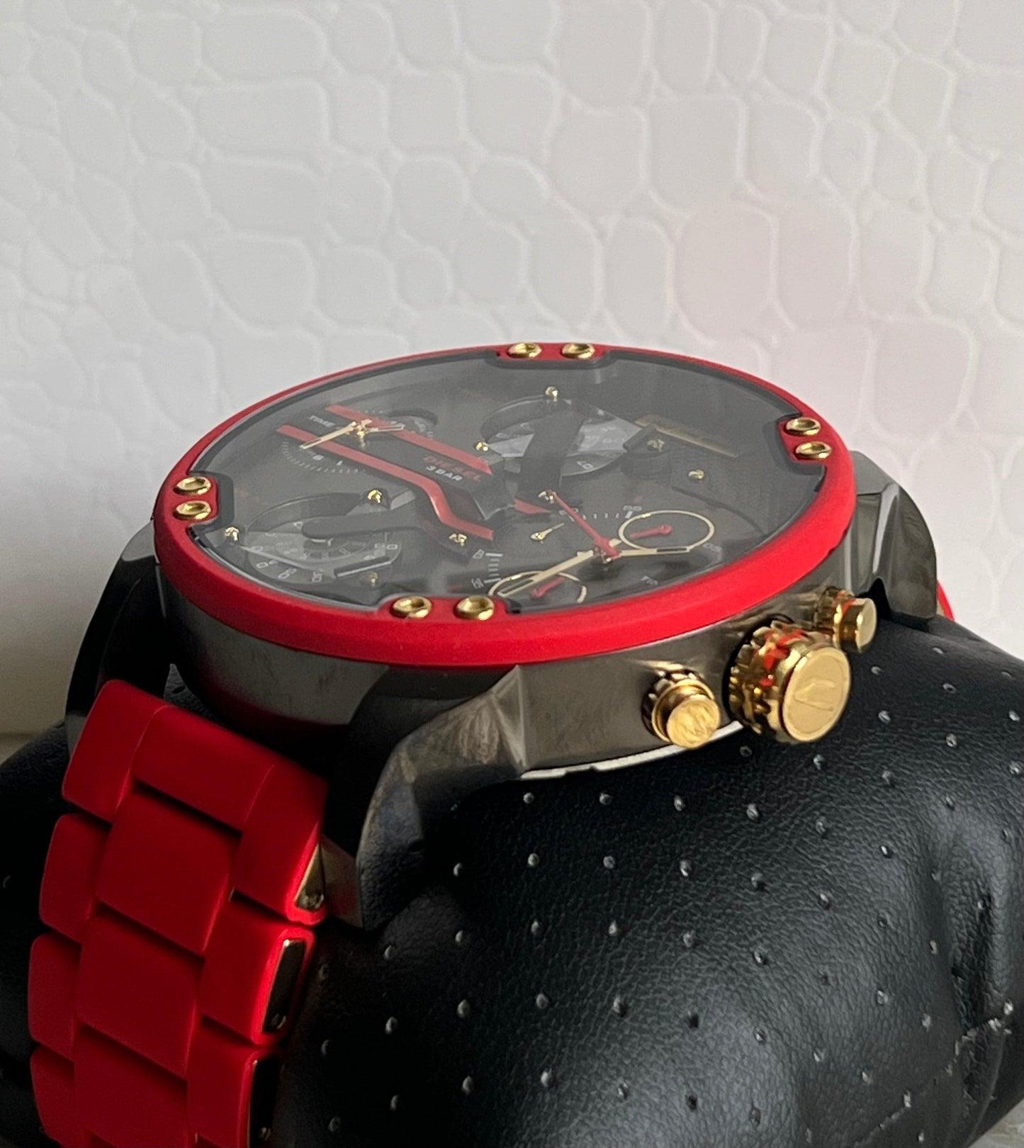 Diesel Men’s Mr. Daddy 2.0 Chronograph Red Stainless Steel and Silicone Watch