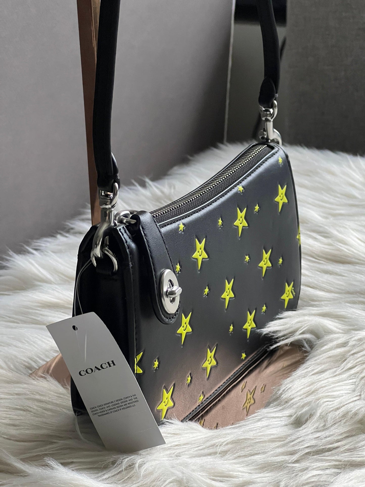 Cosmic Coach Penn Shoulder Bag with Star Print