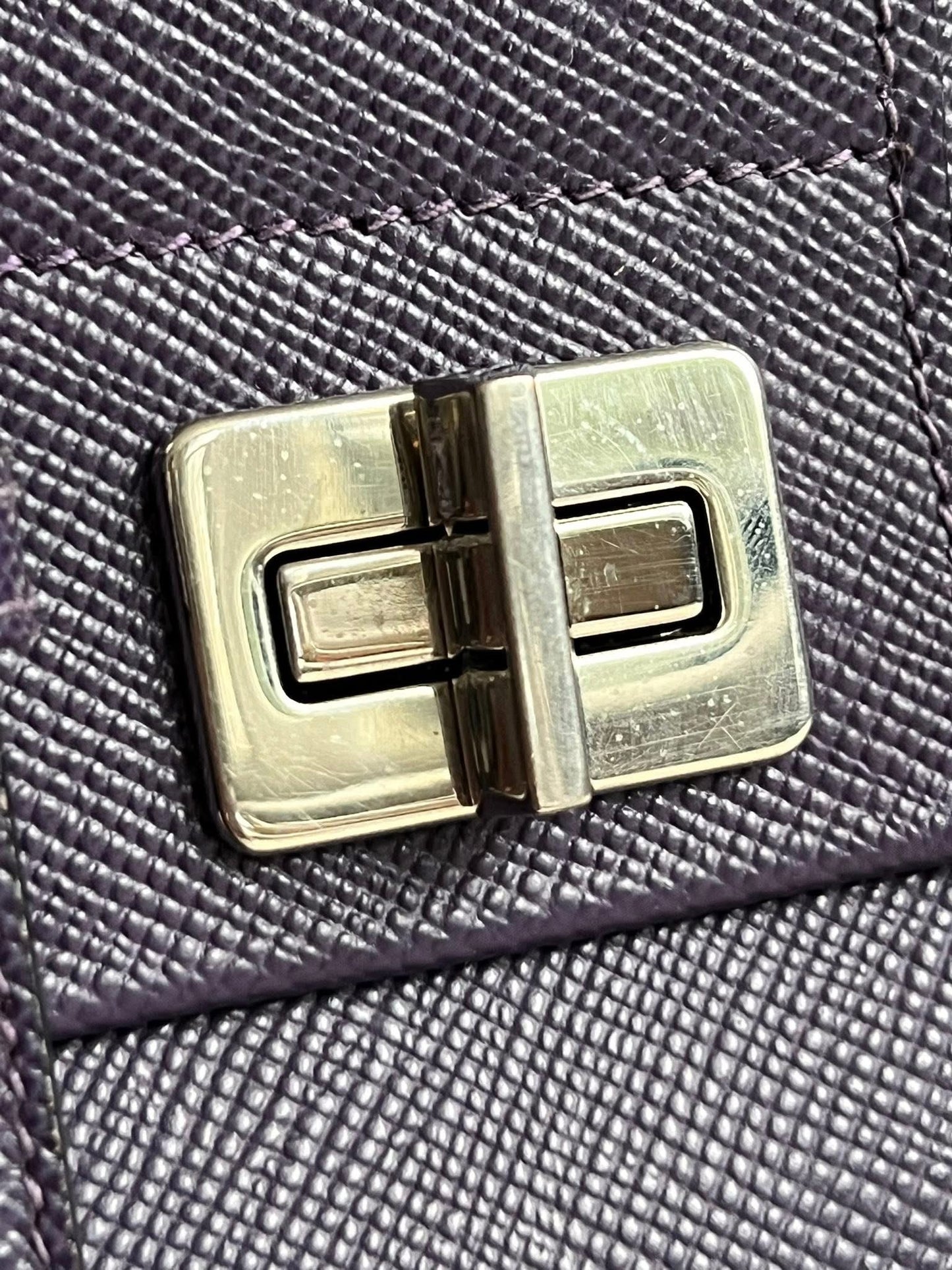 Prada Saffiano Lux Double Turn-Lock Satchel