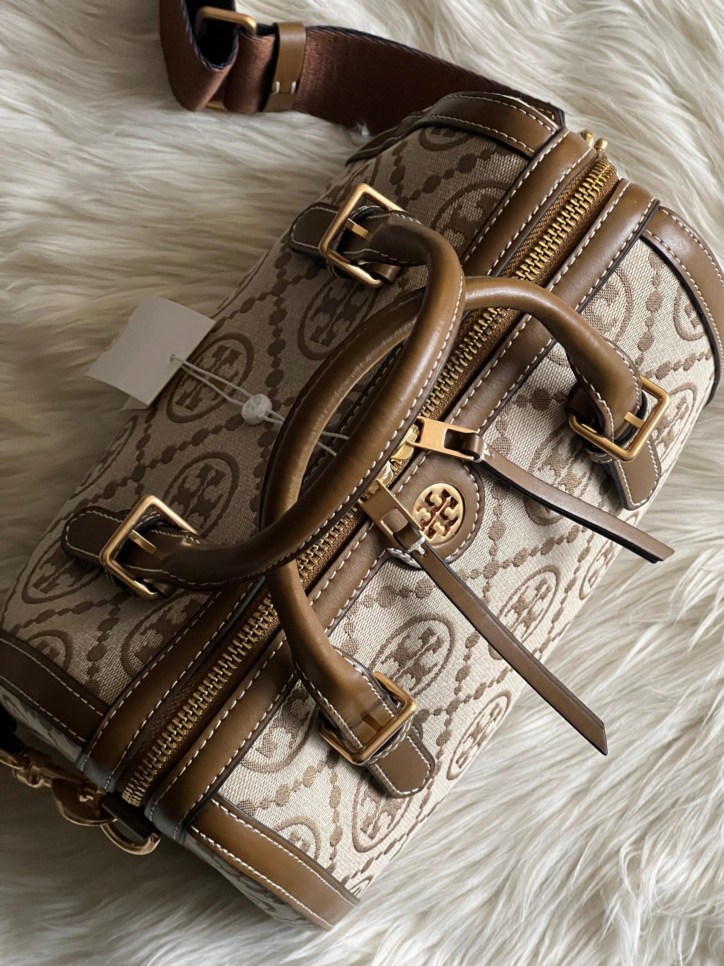 Tory Burch Monogram Jacquard Barrel Bag