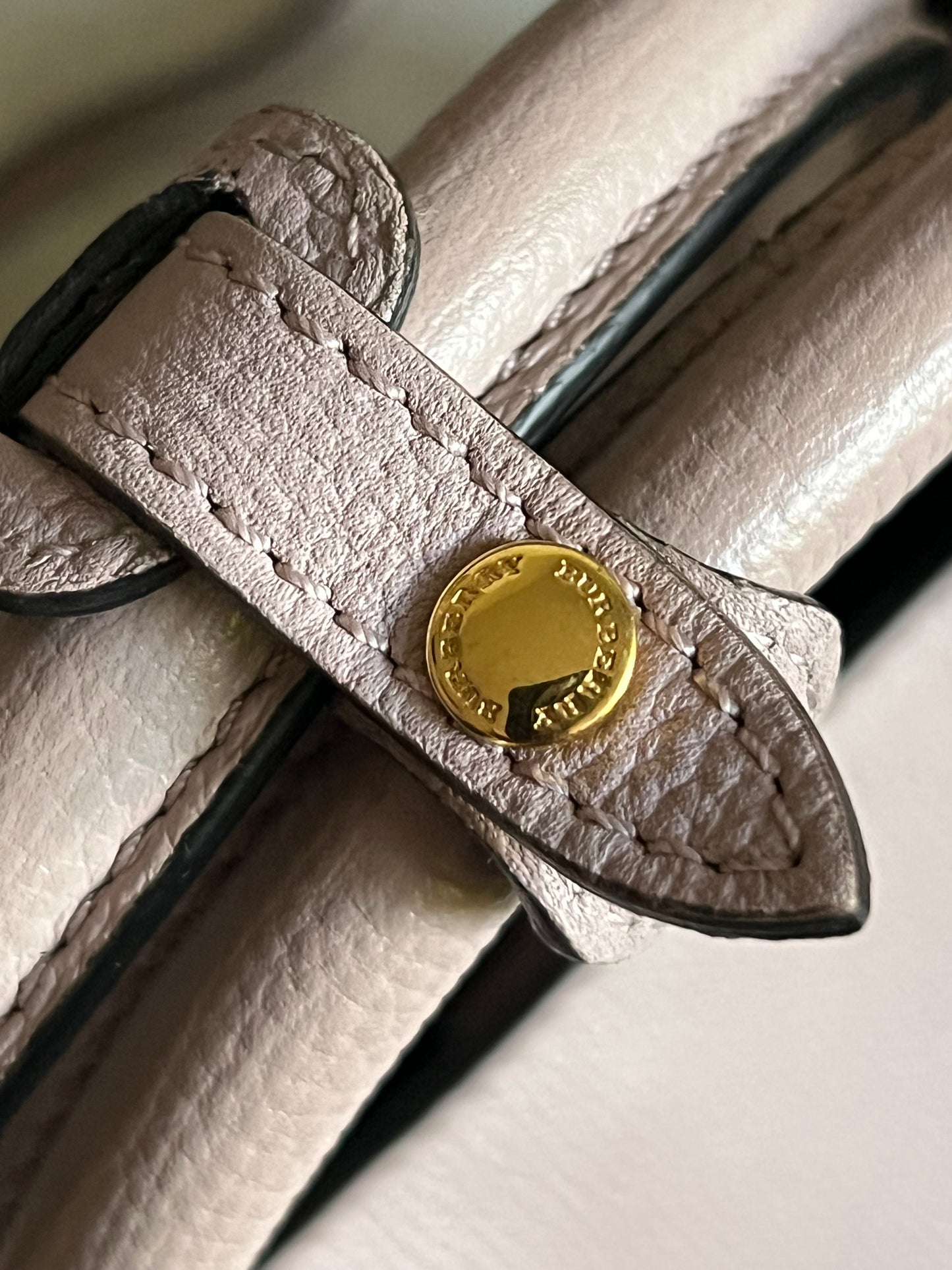Burberry Derby Leather House Check Small Banner Tote Bag
