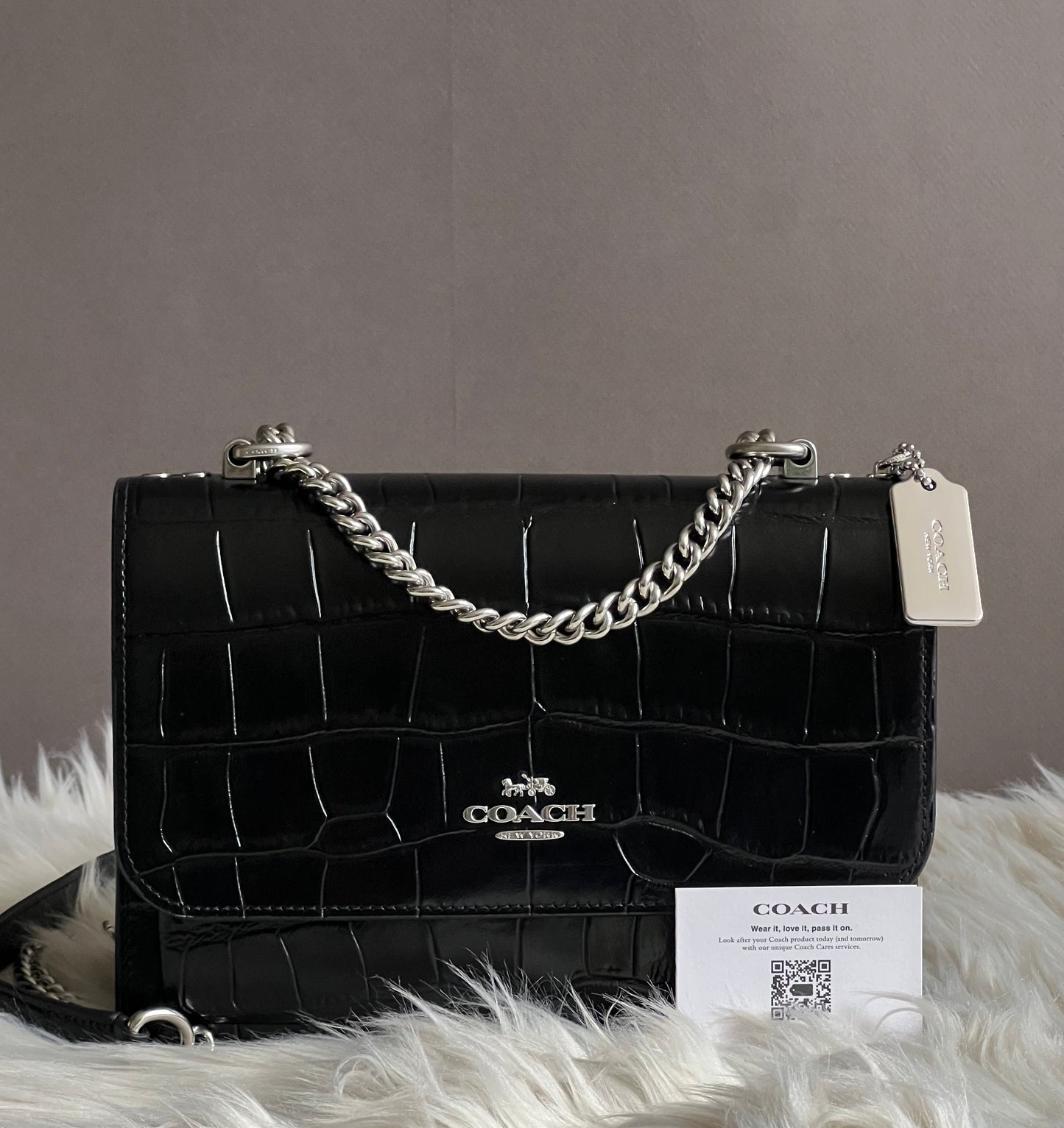 Coach Klare Crossbody Bag In Croc Embossed Leather