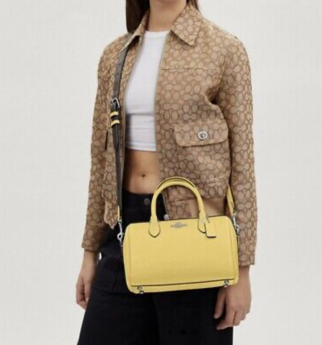Coach Rowan Satchel with Signature Canvas Detail