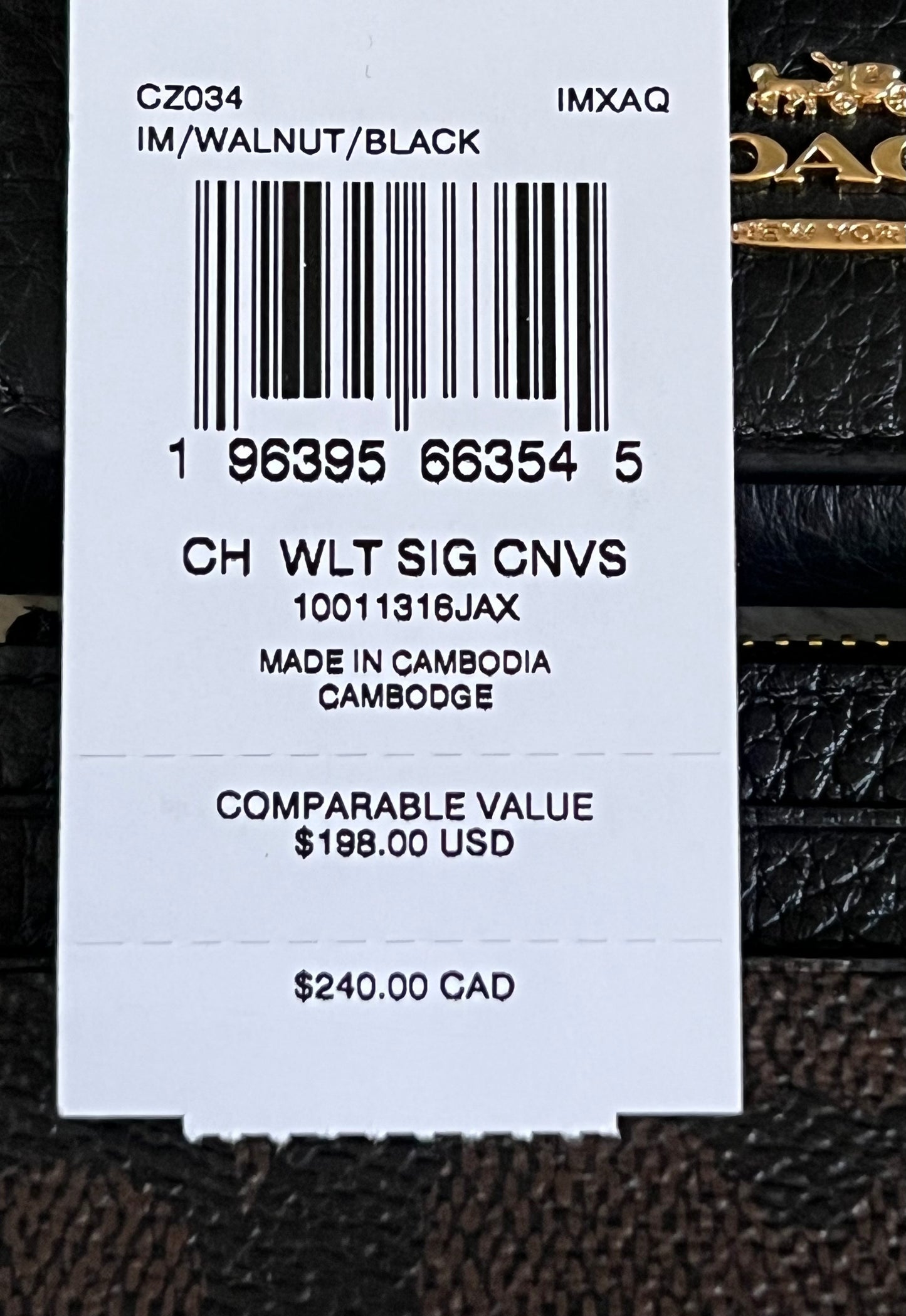 Coach Card Holder Wallet In Signature Canvas