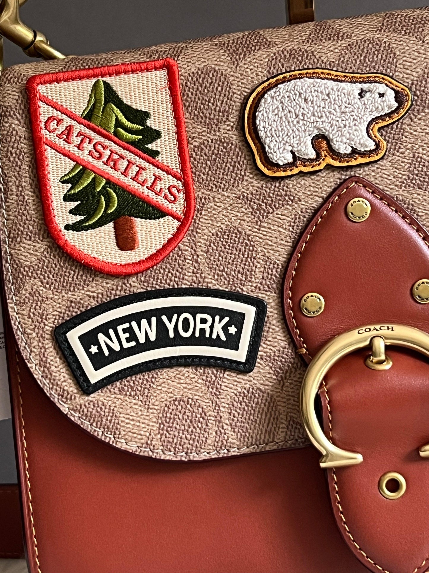 Coach Beat Shoulder Bag in Signature Canvas with Patches