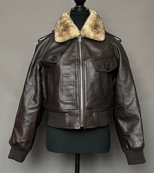 Coach Cropped Leather Jacket