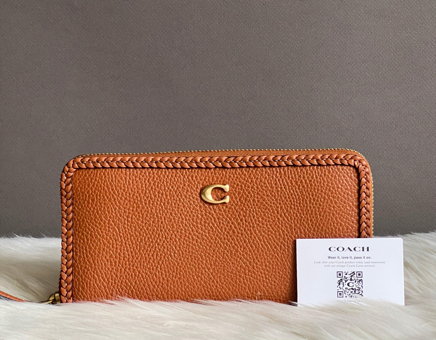 Coach Accordion Zip Wallet with Braid