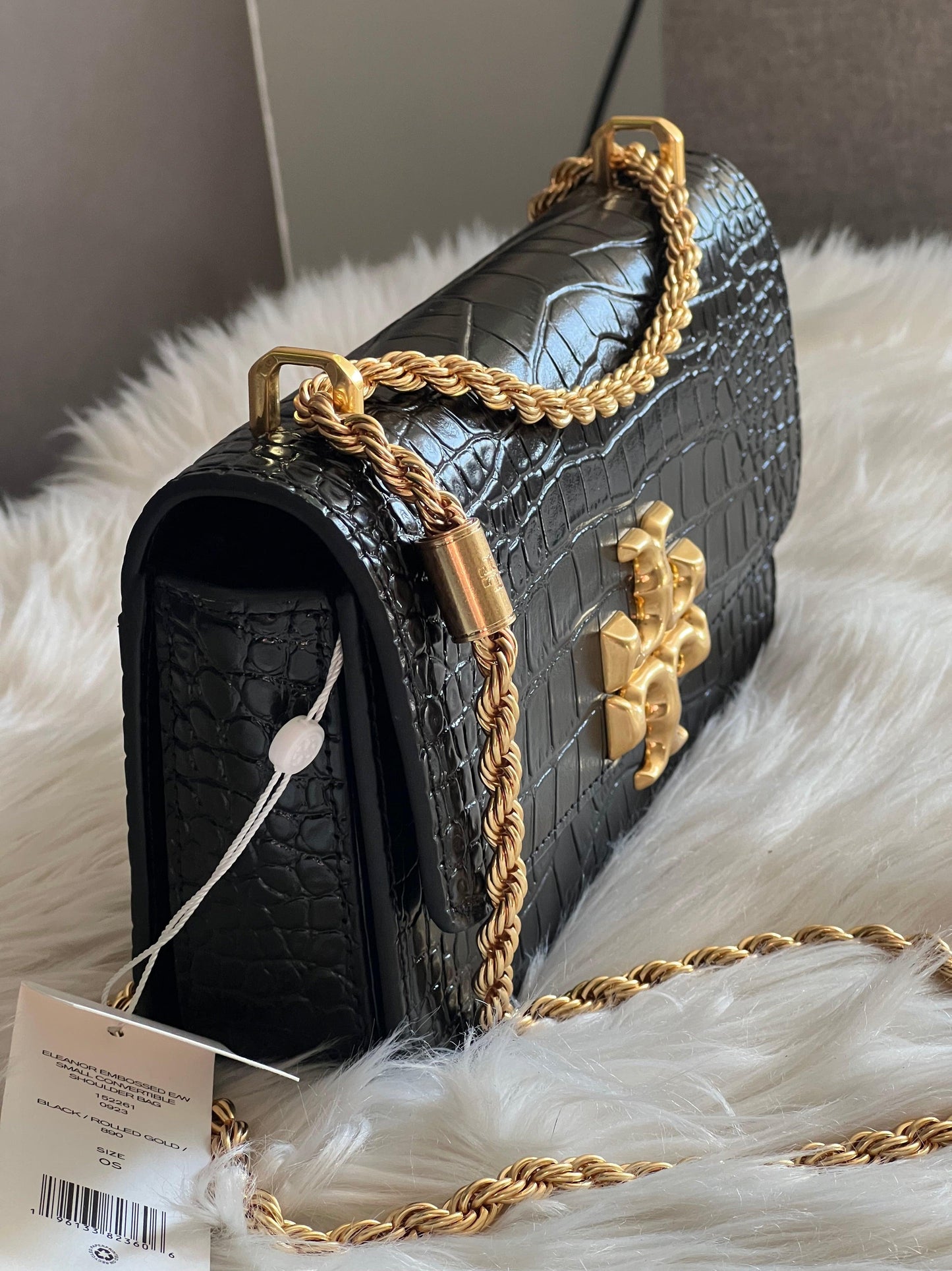Tory Burch Eleanor Croc-Embossed Bag