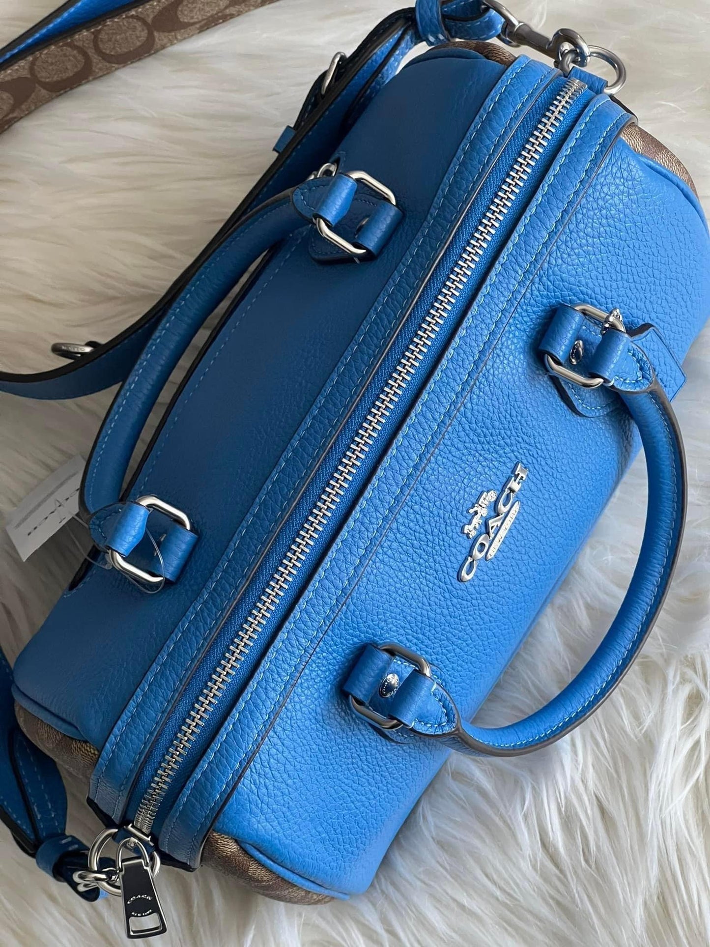 Coach Rowan Satchel with Signature Canvas Detail