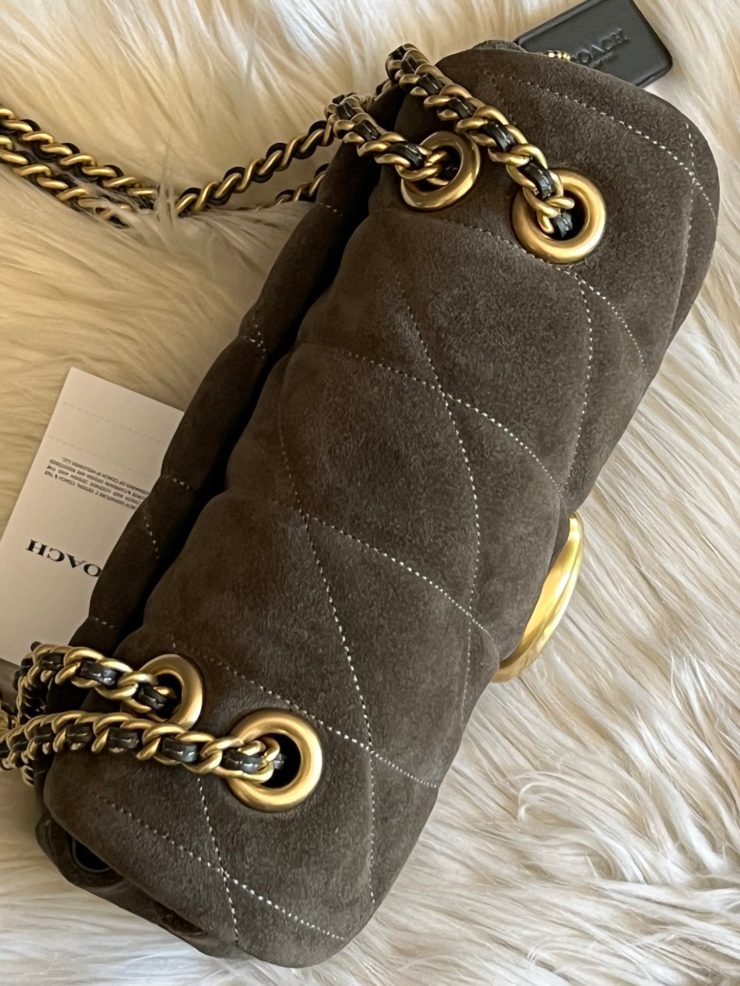 Coach Suede Tabby Shoulder Bag 20 with Quilting