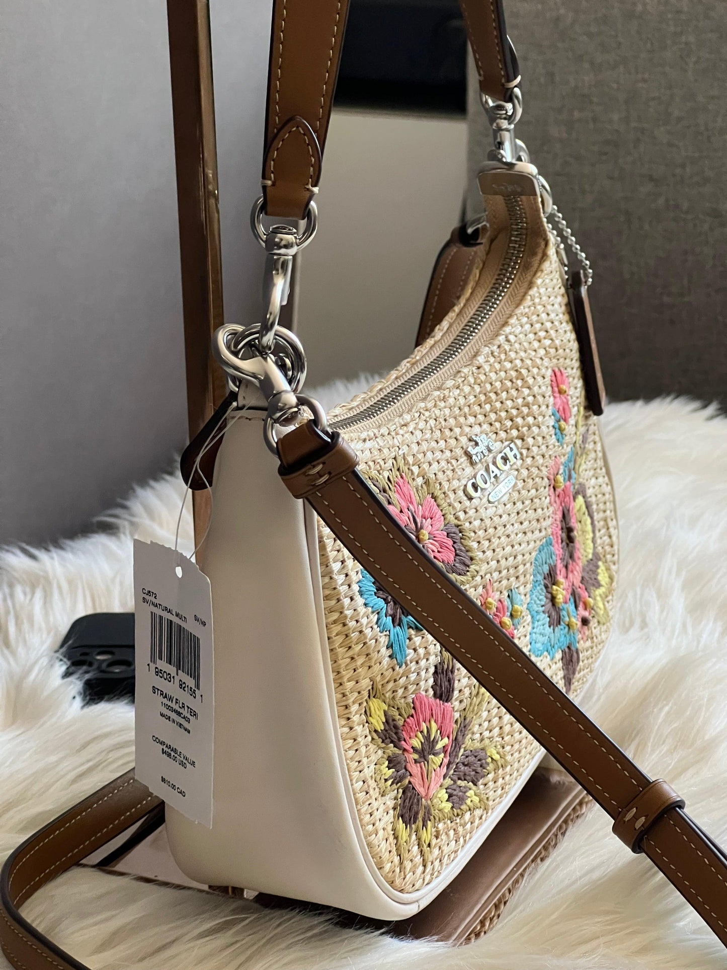 Coach Teri Shoulder Bag with Floral Embroidery