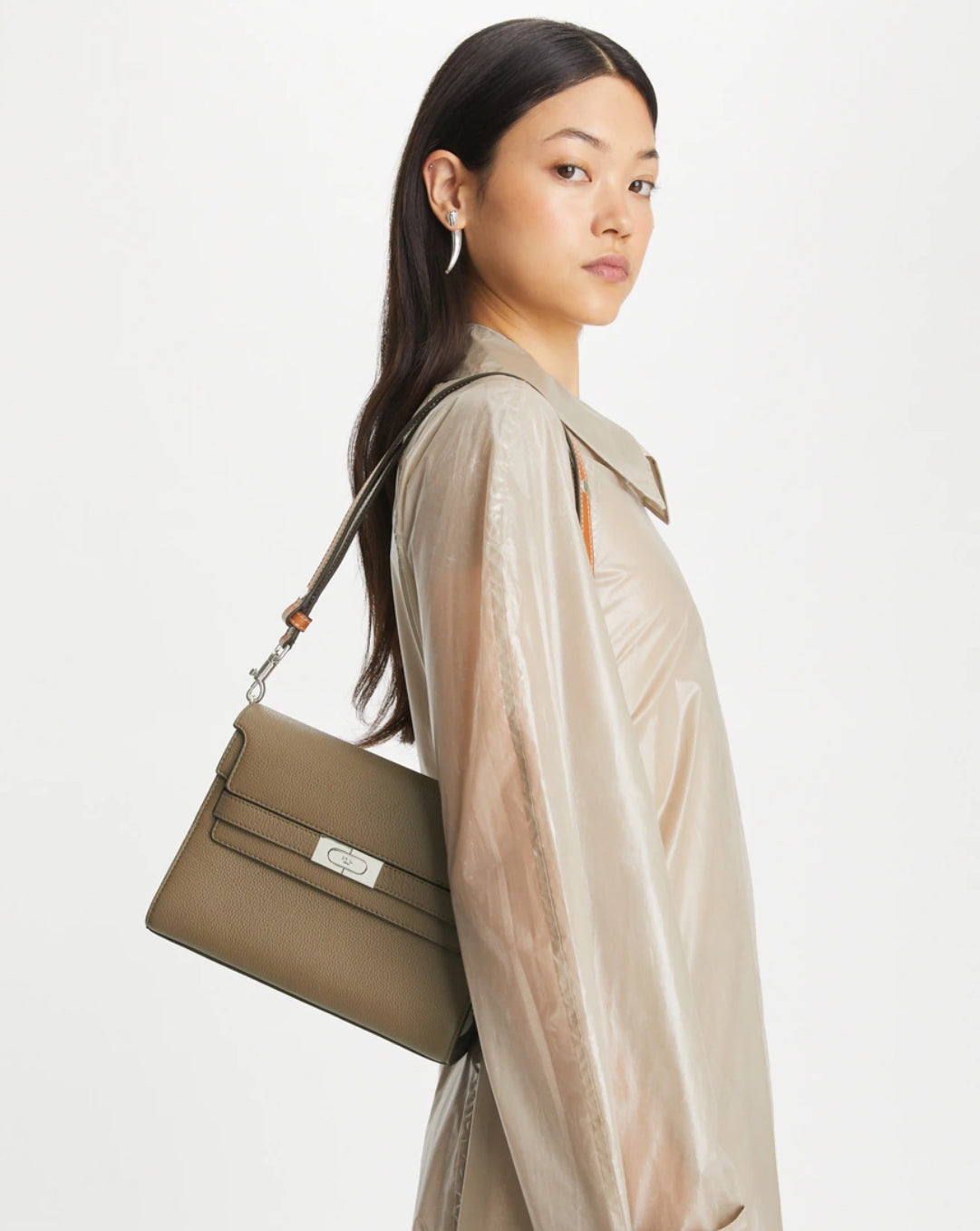 Tory Burch Lee Radziwill Pebbled Shoulder Bag