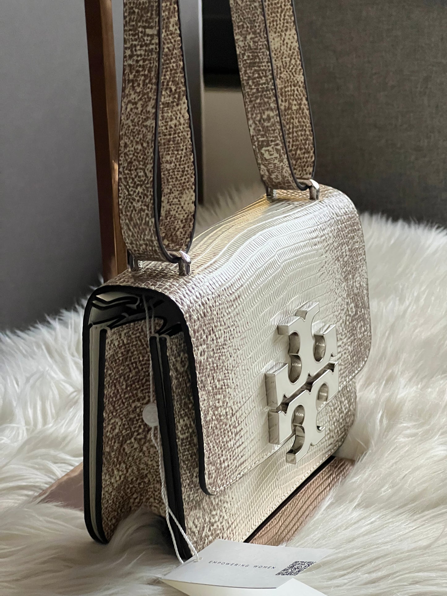Tory Burch Small Eleanor Lizard-Embossed Bag