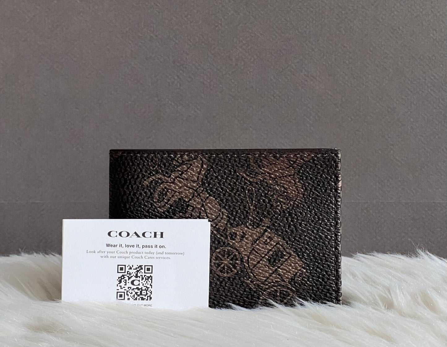 Coach Slim Billfold Wallet with Large Horse and Carriage Print