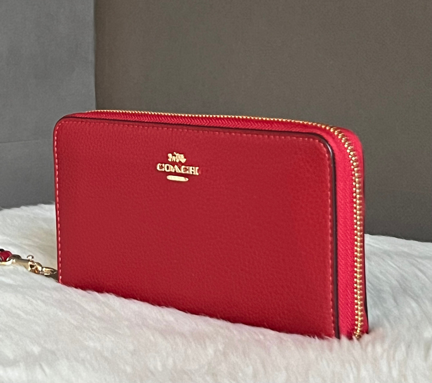 Coach Pebble Leather Zip Around Wallet