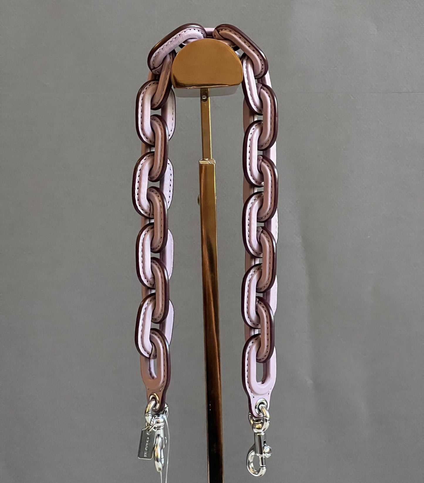 Coach Leather Covered Short Chain Strap
