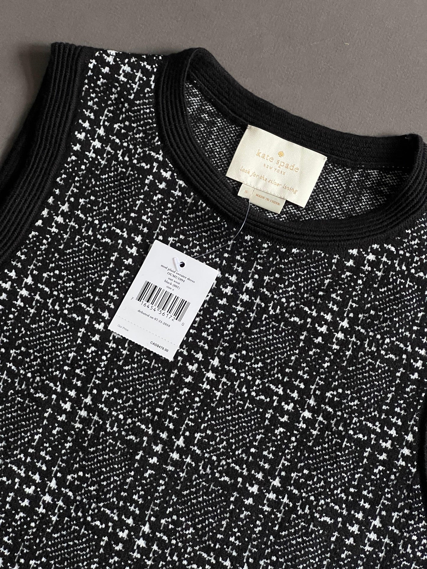 Kate Spade Out West Mod Plaid Sweater Dress