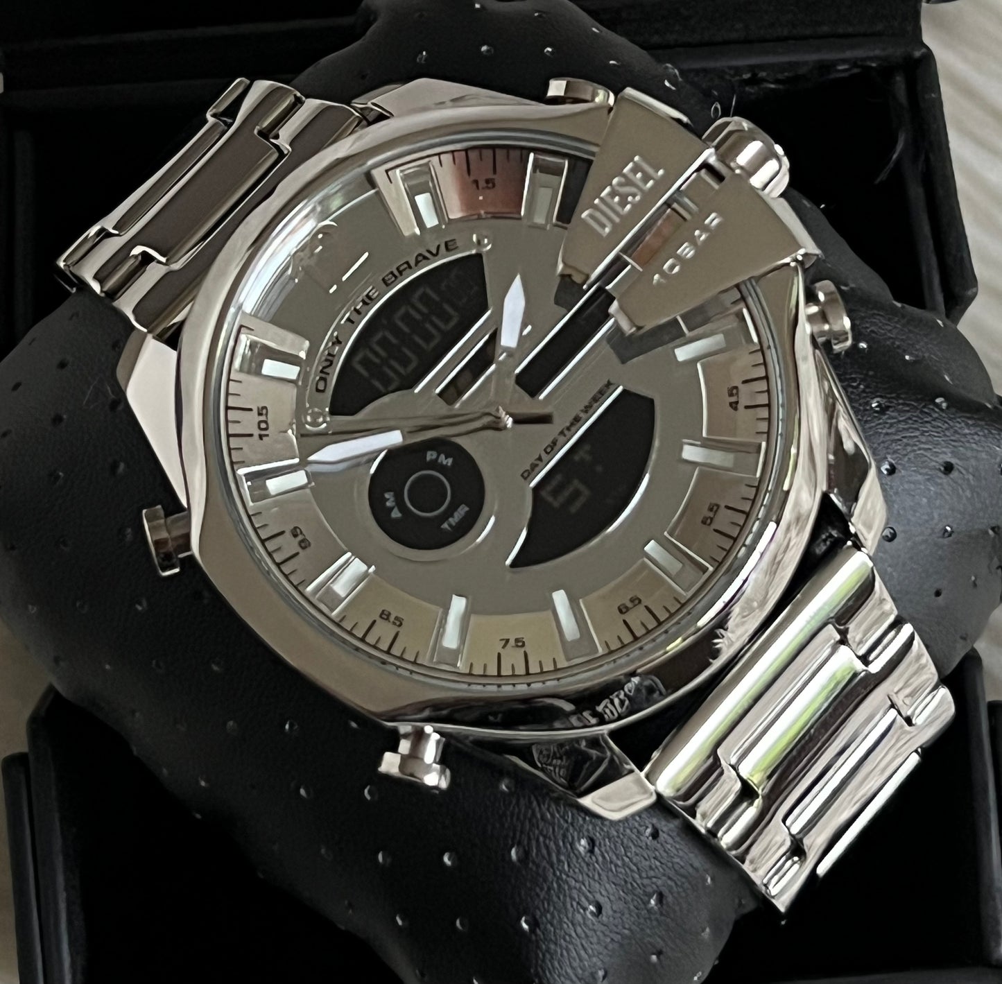 Diesel Men’s Mega Chief Ana-Digi Stainless Steel Watch