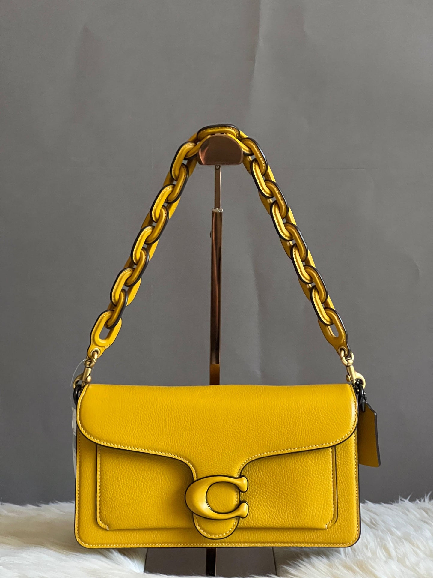 Coach Leather Covered Short Chain Strap