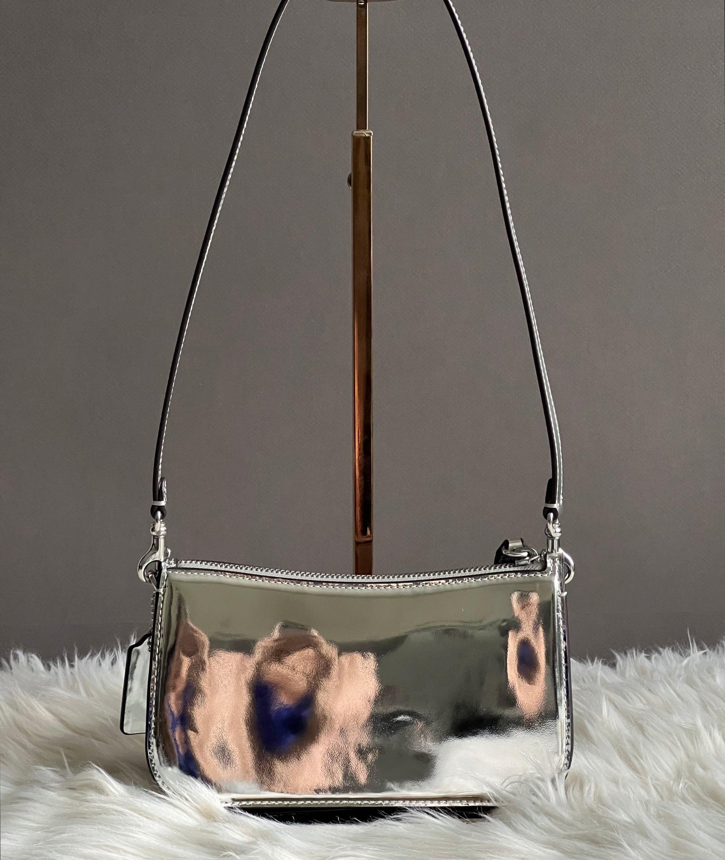 Coach Penn Shoulder Bag in Silver Metallic