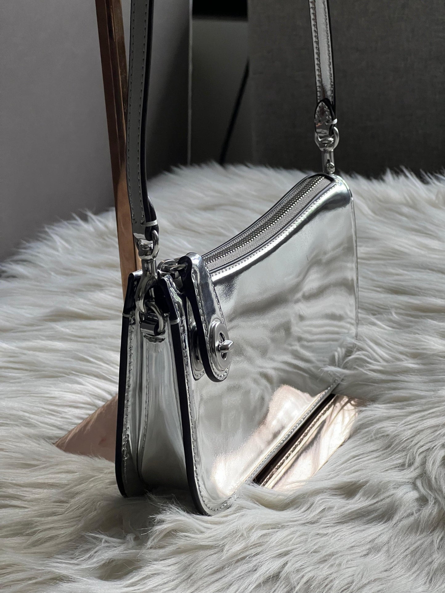 Coach Penn Shoulder Bag in Silver Metallic