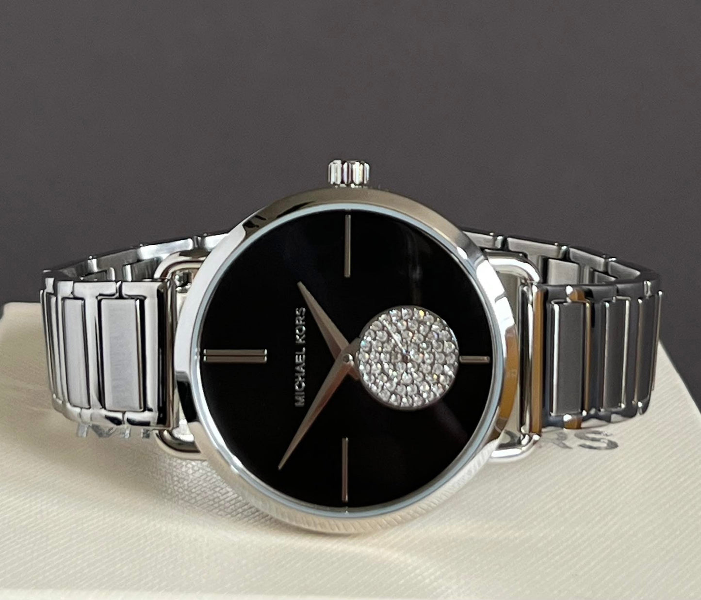 Michael Kors Women's Portia Crystallized Silver-Tone Watch