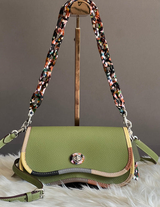 Coach Wavy Dinky Bag with Colorful Binding in Upcrafted Leather