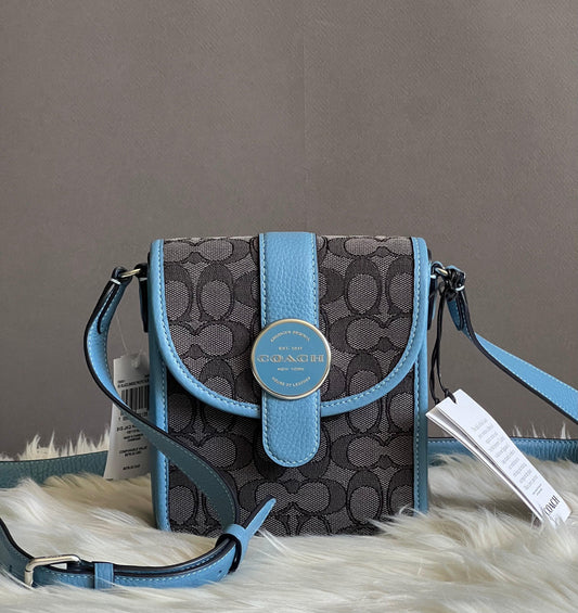 Coach North/South Lonnie Crossbody in Signature Jacquard