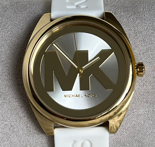 Michael Kors Women’s Janelle Three-Hand White Silicone Watch