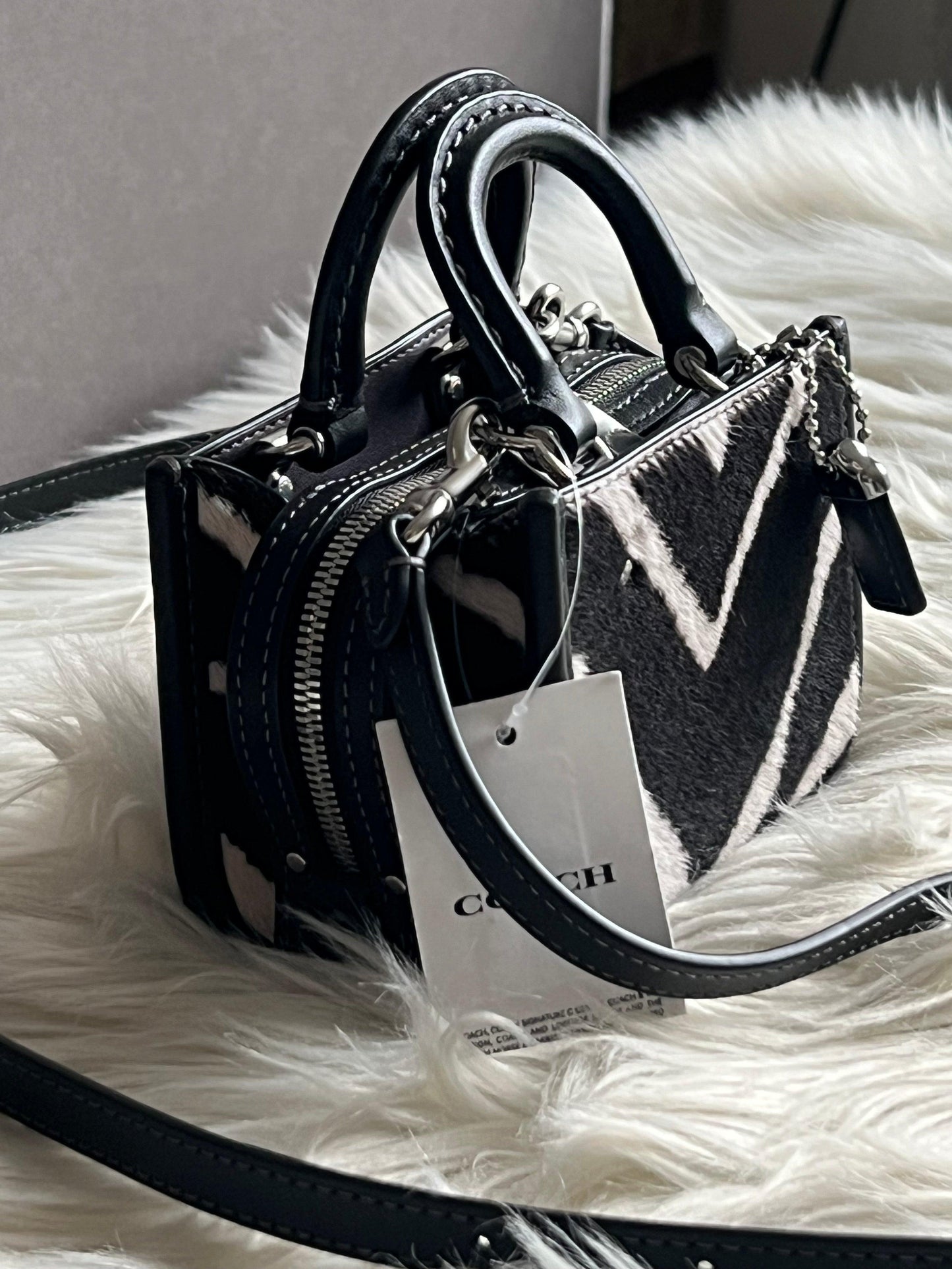 Coach Rogue 12 in Haircalf with Zebra Print