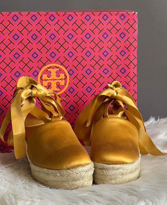 Tory Burch Elisa Wedge Satin Espadrille