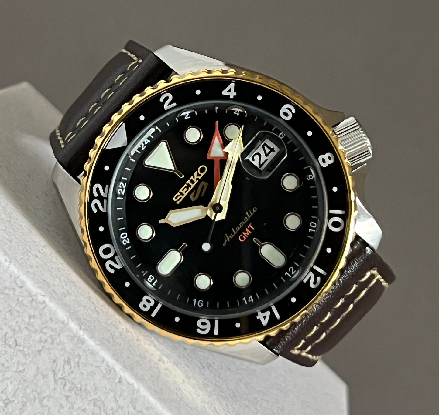 Seiko Men's 5 Sports SKX GMT Automatic Black Dial Watch