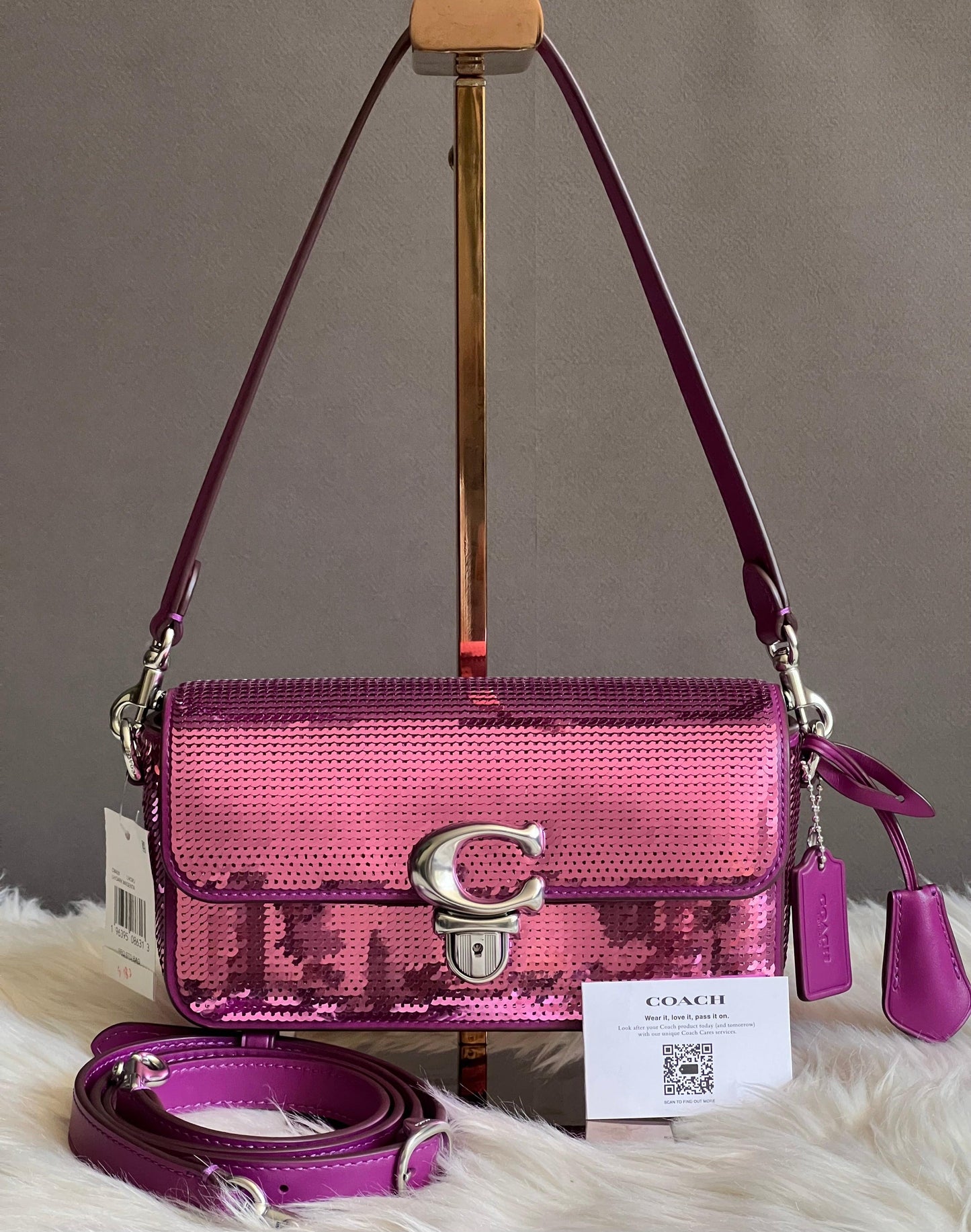 Coach Studio Baguette Bag with Sequins