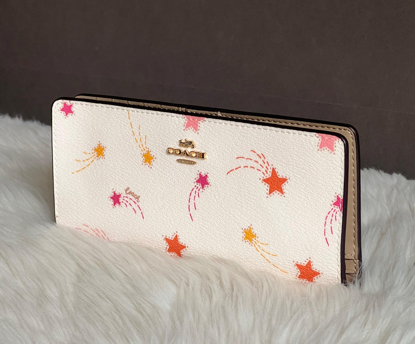 Coach Slim Zip Wallet With Shooting Star Print