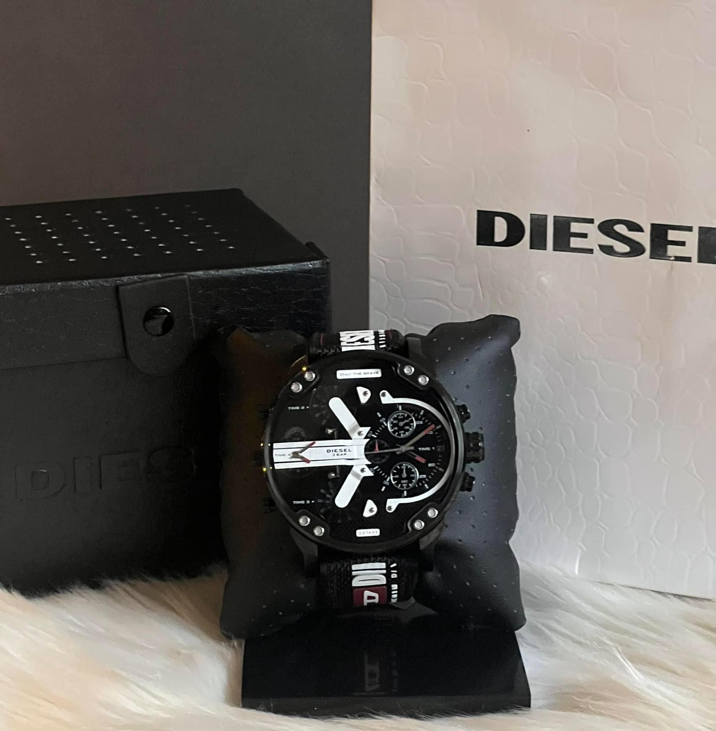 Diesel Men’s Mr. Daddy 2.0 Stainless Steel Quartz Watch with Nylon Strap
